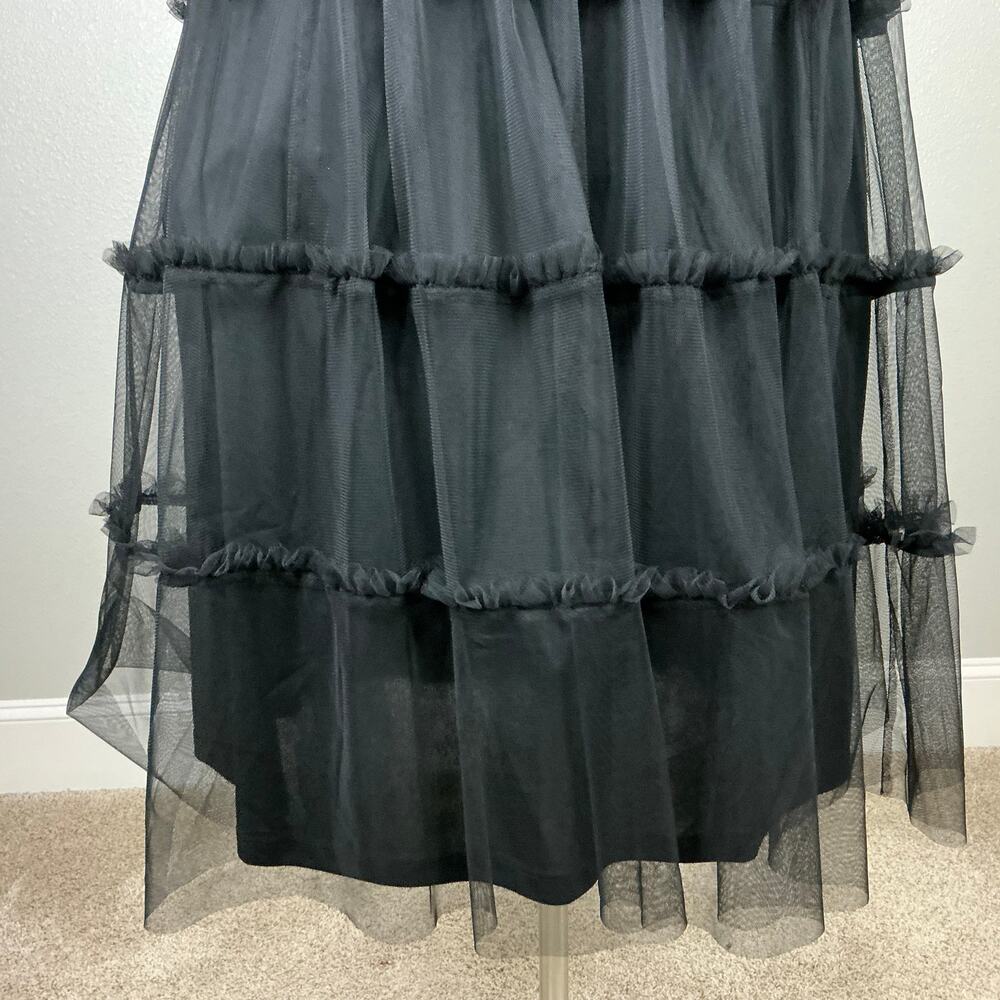 Adrianna Papell Women's Cocktail Dress Size 24W Black Tulle Midi Fit and Flare - Picture 9 of 13